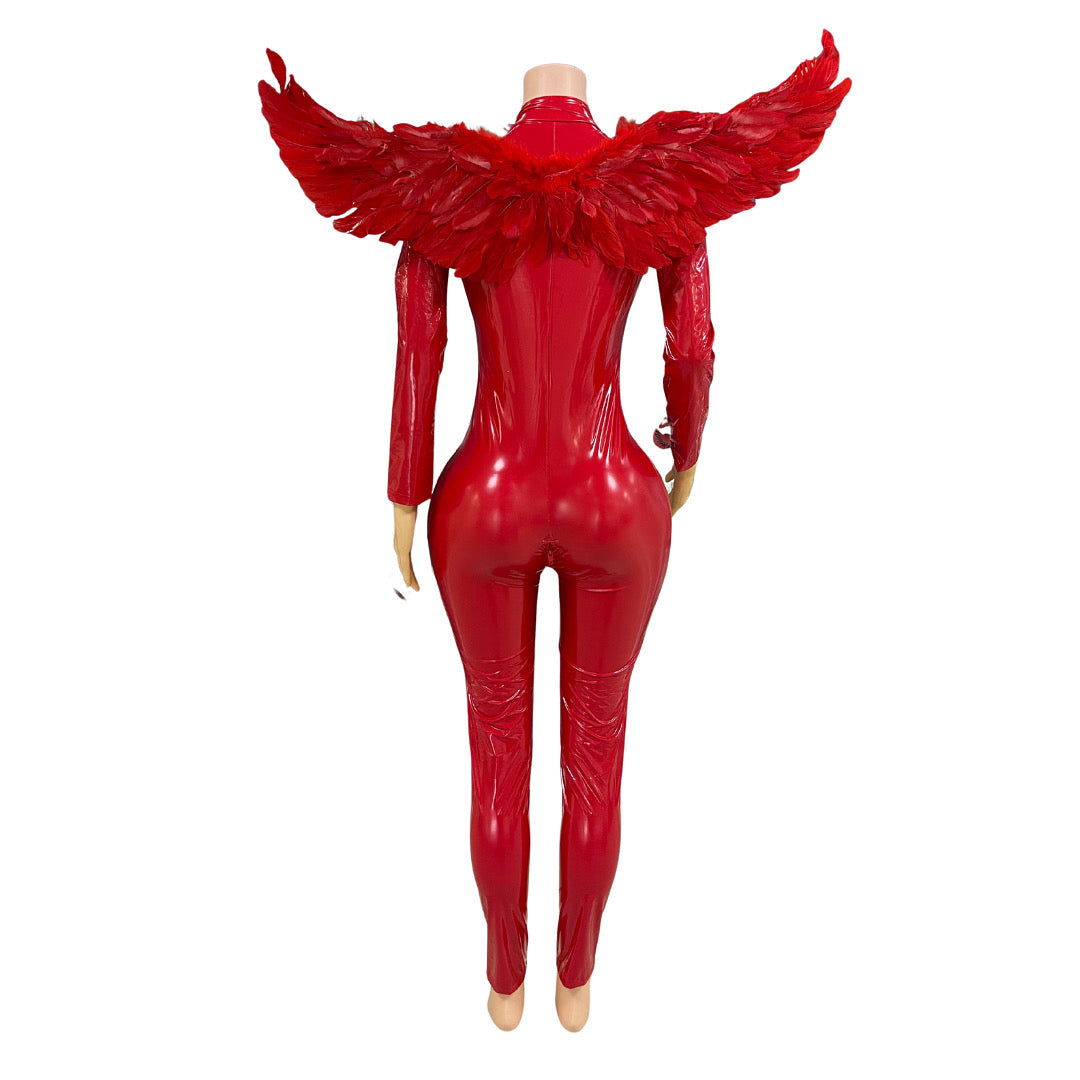 Sexy Red Jumpsuit She Devil Costume