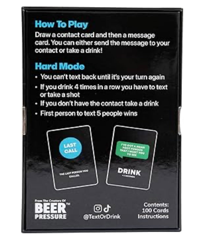 Text Or Drink Card Game
