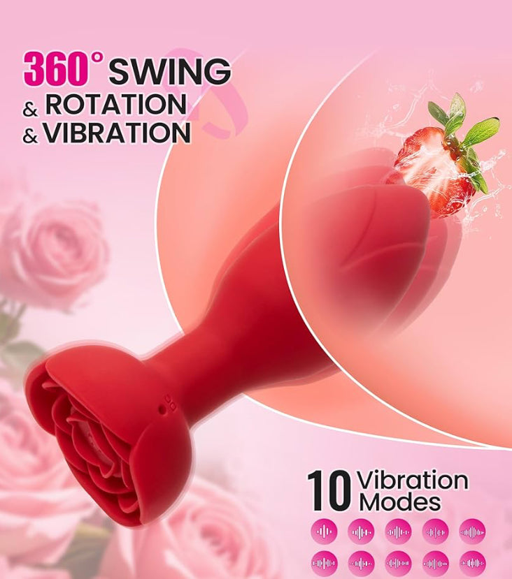 Rose Anal Butt Plug W/ Wireless Remote