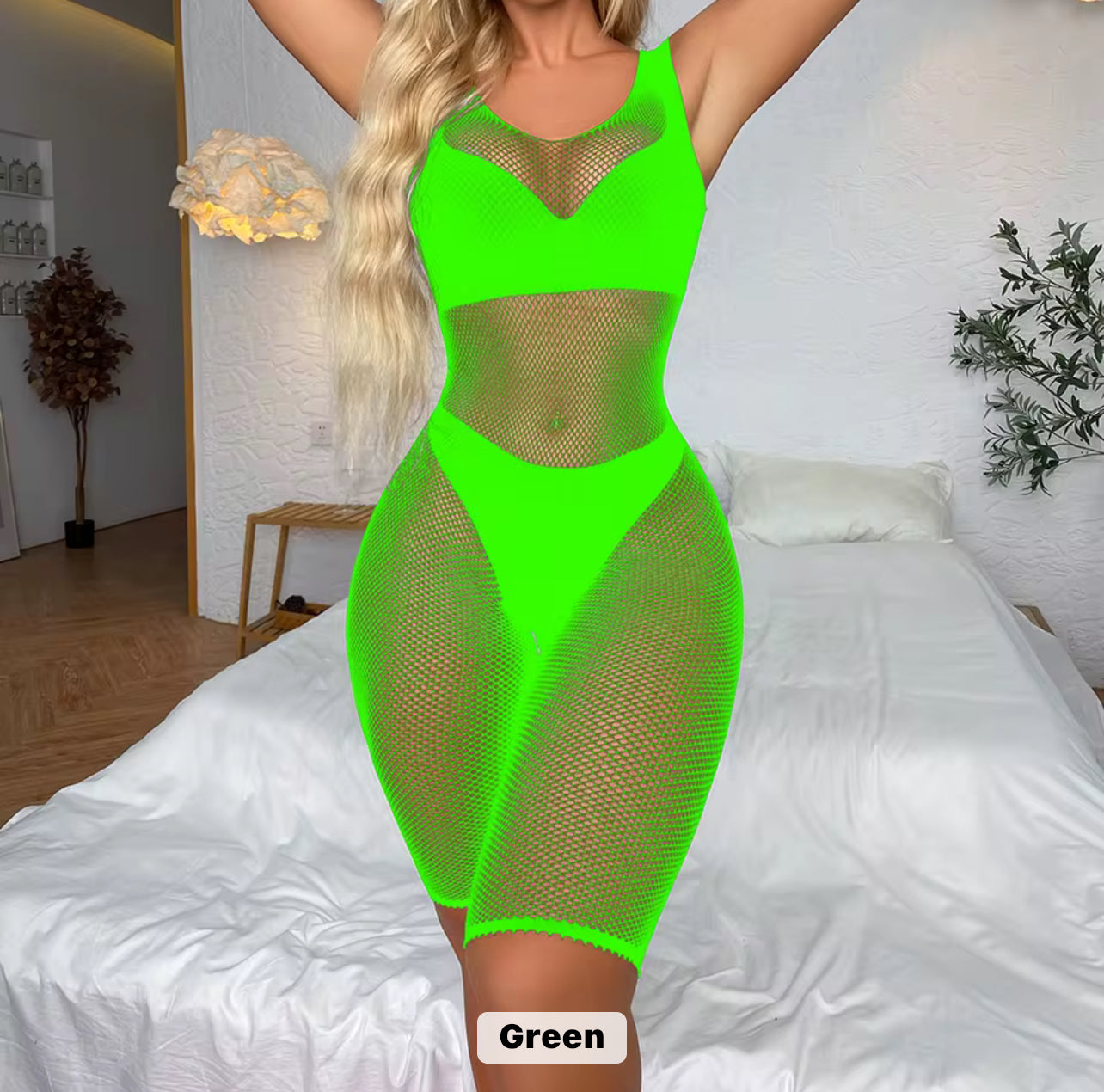 Fishnet Short Jumpsuit -#004