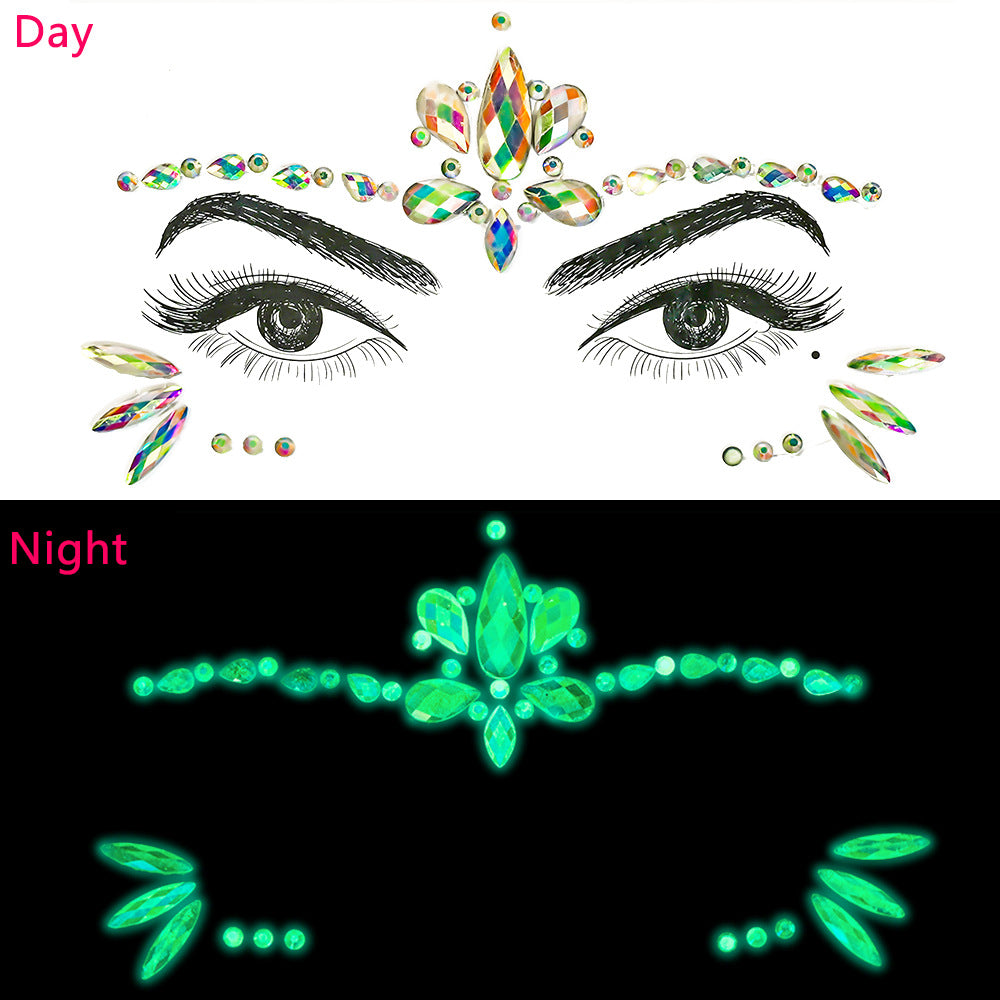 Face Crystals - Glow In Dark #001