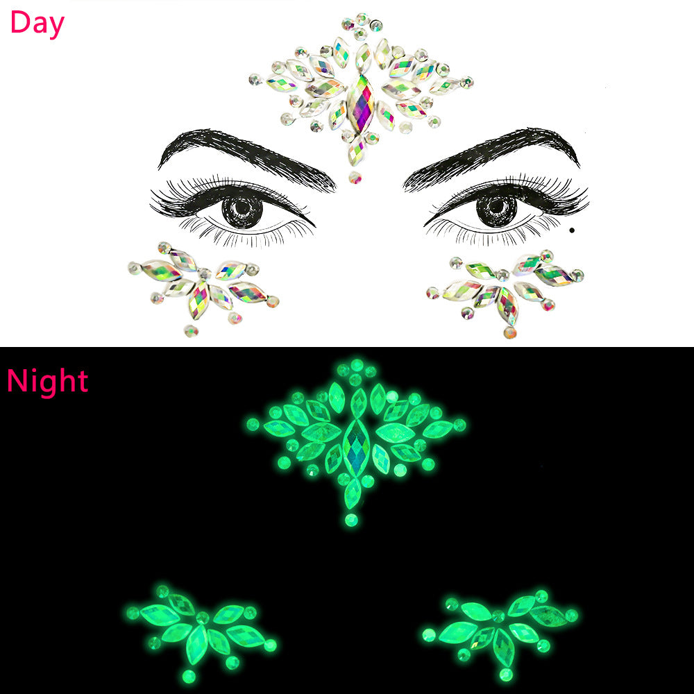 Face Crystals - Glow In Dark #004
