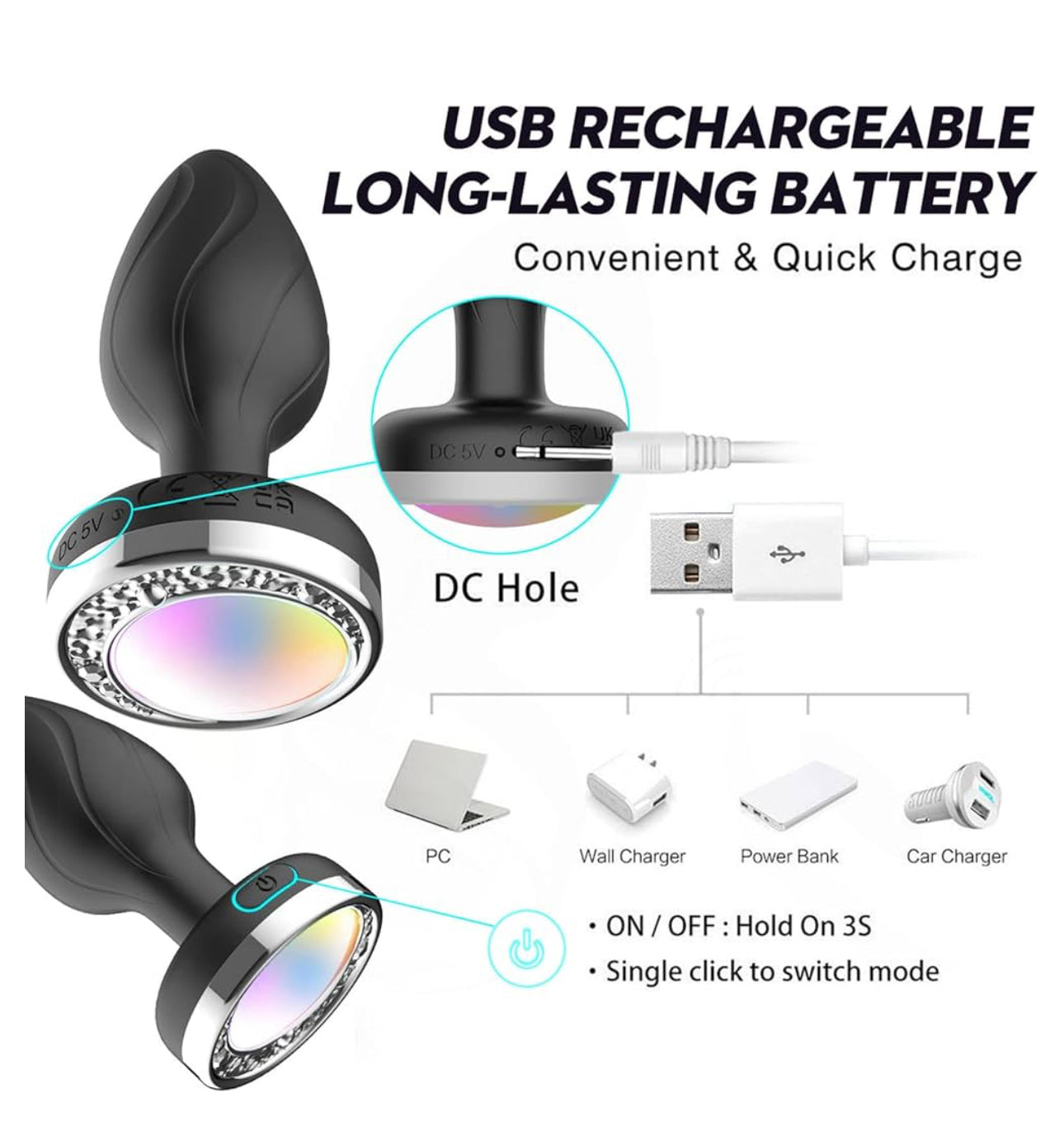 LED Vibrating Anal Plug -#001