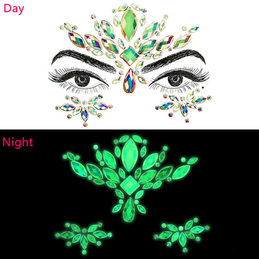 Face Crystals - Glow In Dark #003