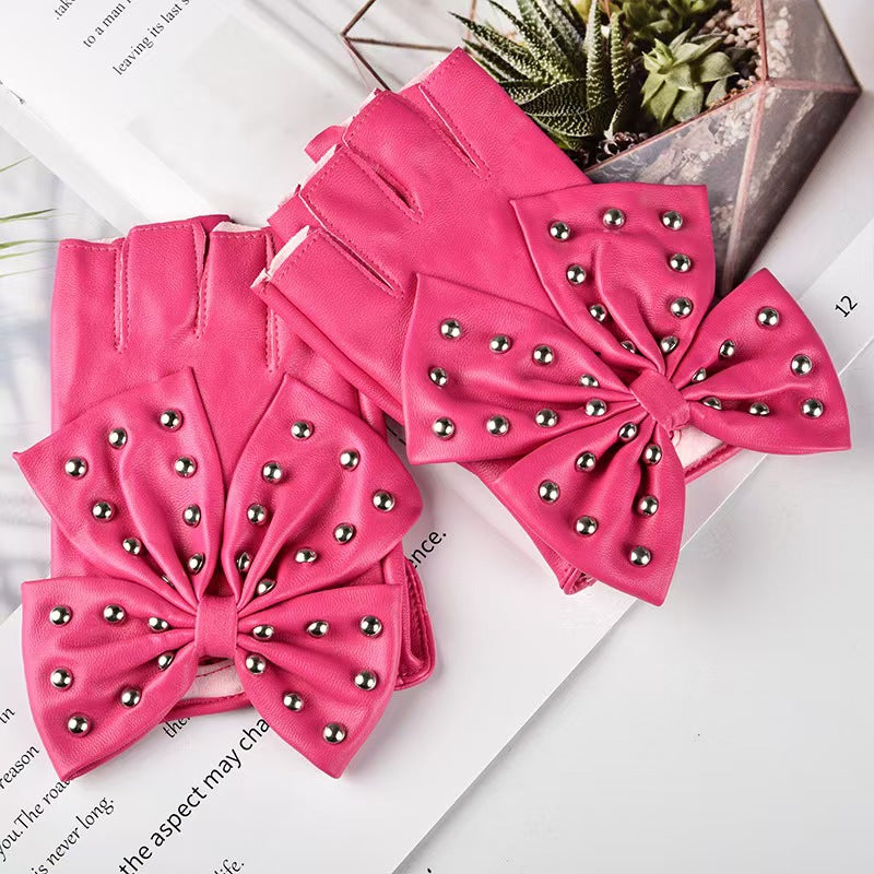 Leather Glove W/ Bow - #L034