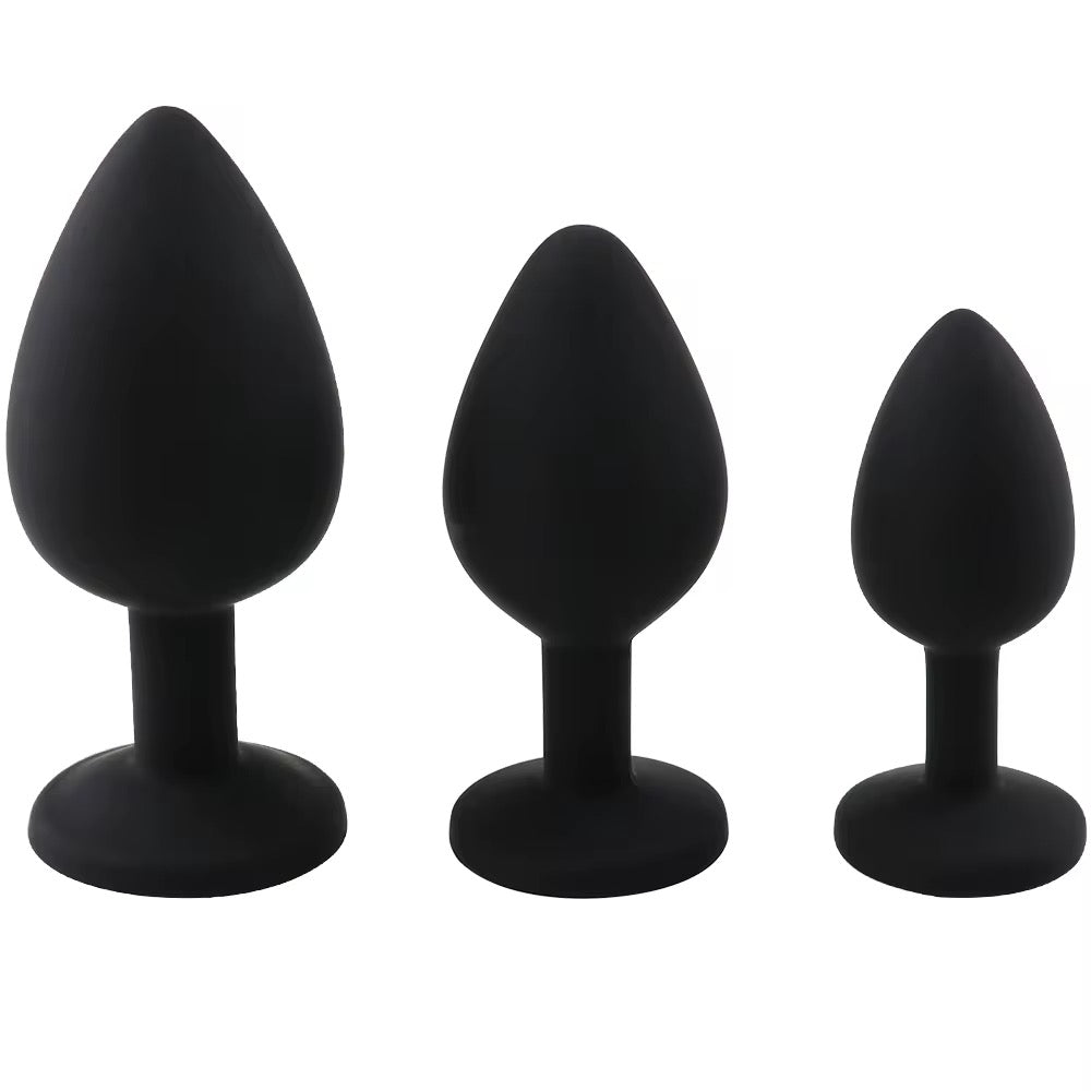 Black Silicone Butt Plug (Set)