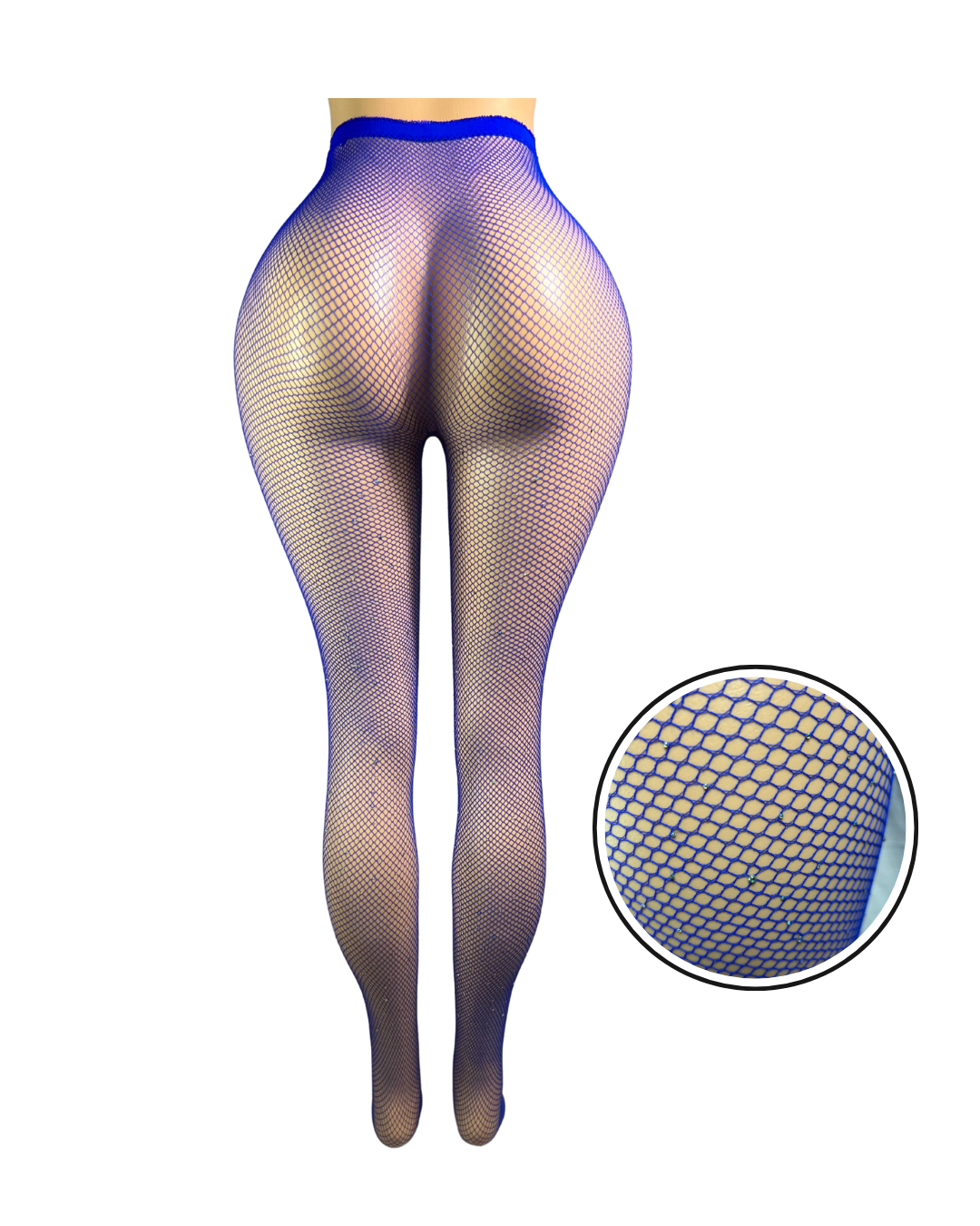 Fishnet Multi Colored Stockings W/Rhinestones -#003