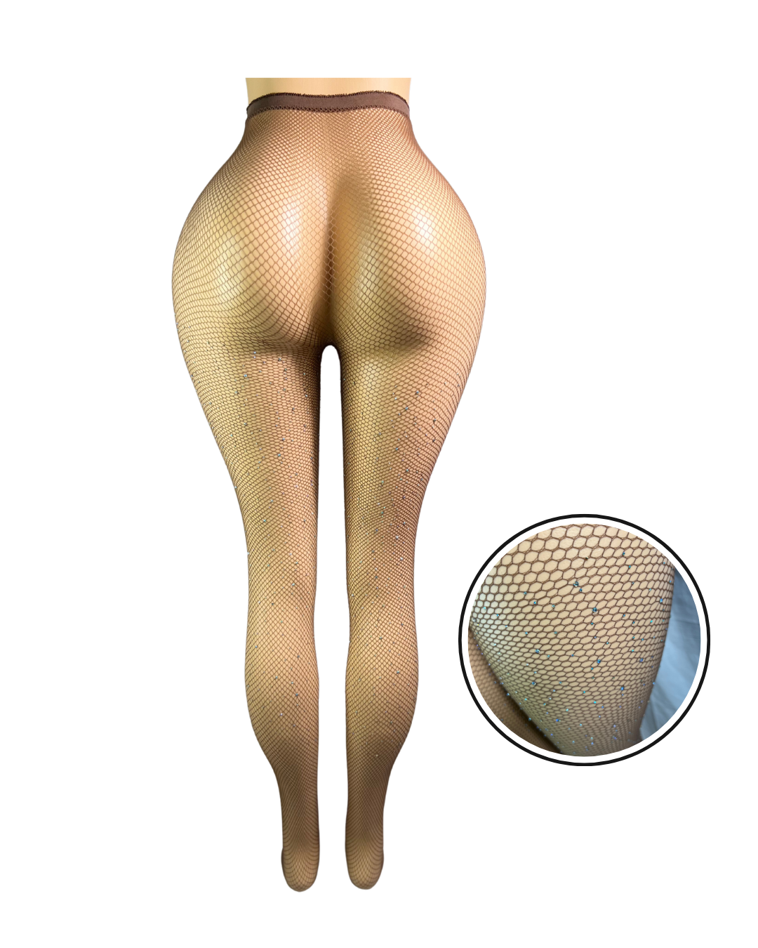 Fishnet Multi Colored Stockings W/Rhinestones -#003