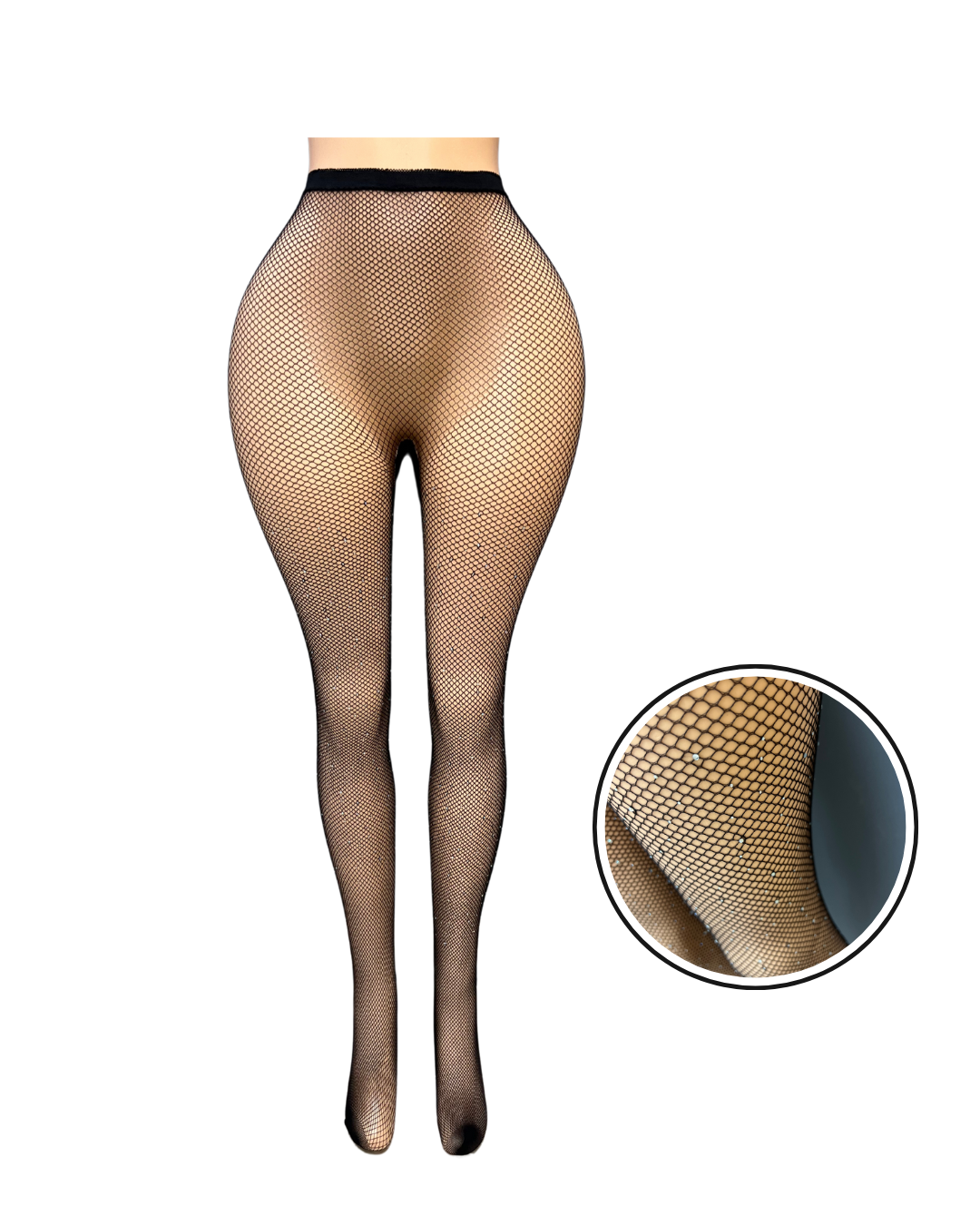 Fishnet Multi Colored Stockings W/Rhinestones -#003
