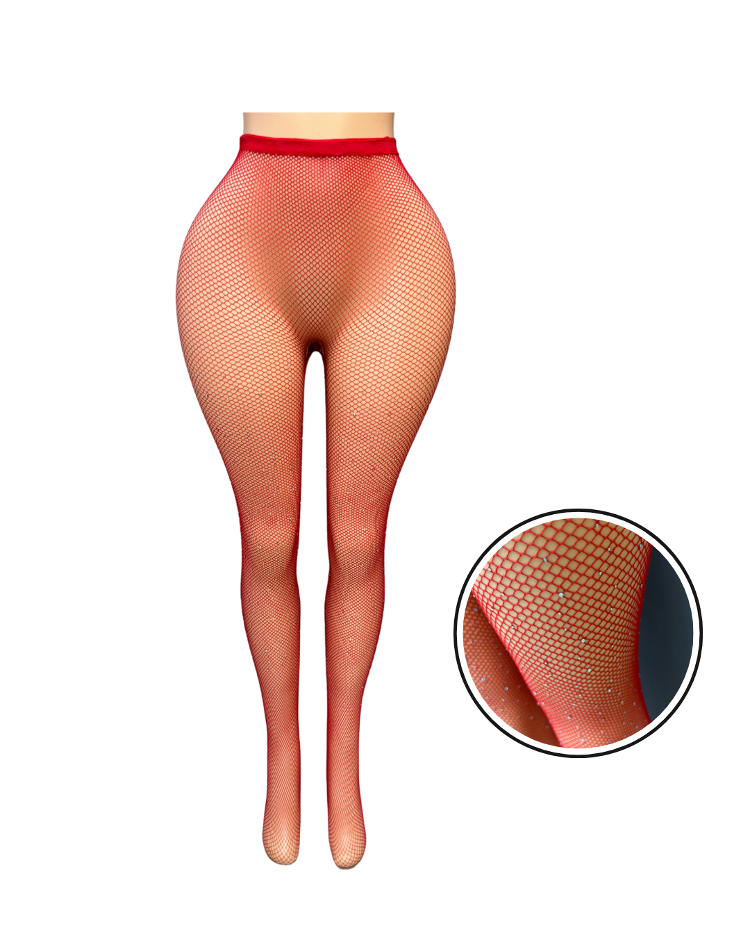 Fishnet Multi Colored Stockings W/Rhinestones -#003