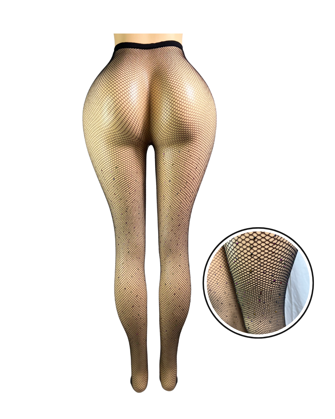 Fishnet Multi Colored Stockings W/Rhinestones -#003