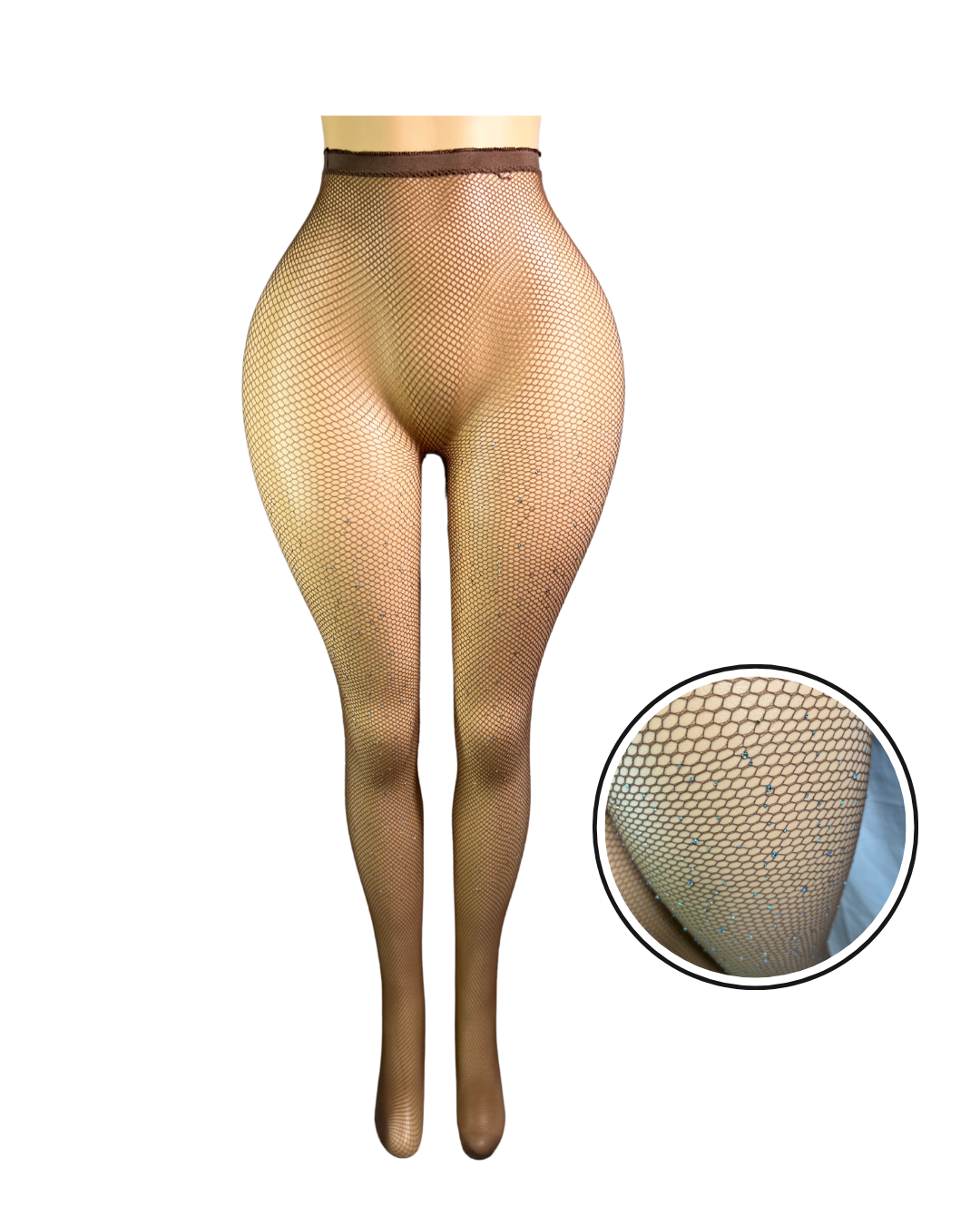 Fishnet Multi Colored Stockings W/Rhinestones -#003