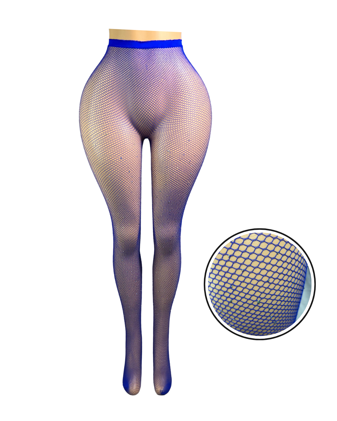 Fishnet Multi Colored Stockings W/Rhinestones -#003
