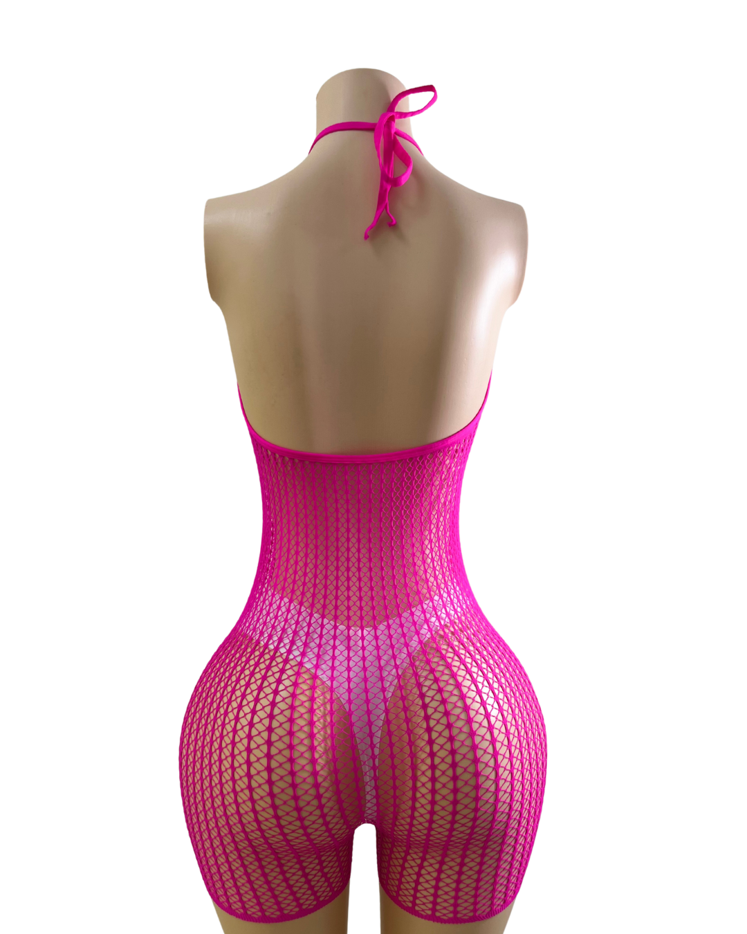 Fishnet Backtie Romper (SHORT) -#009