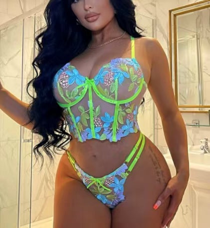 Two piece sexy lingerie set - #040
