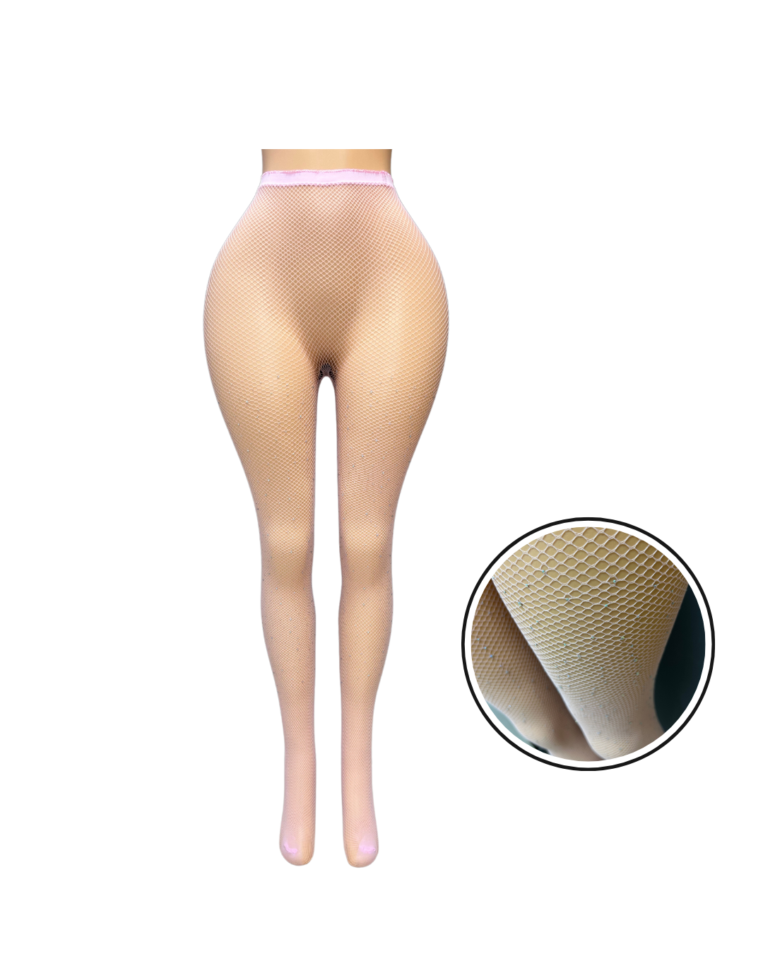 Fishnet Multi Colored Stockings W/Rhinestones -#003