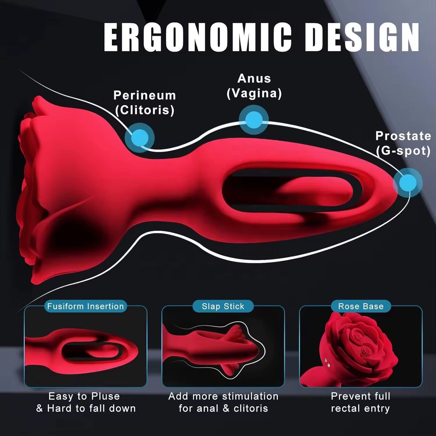 Rose Rabbit Vibrating Butt Plug