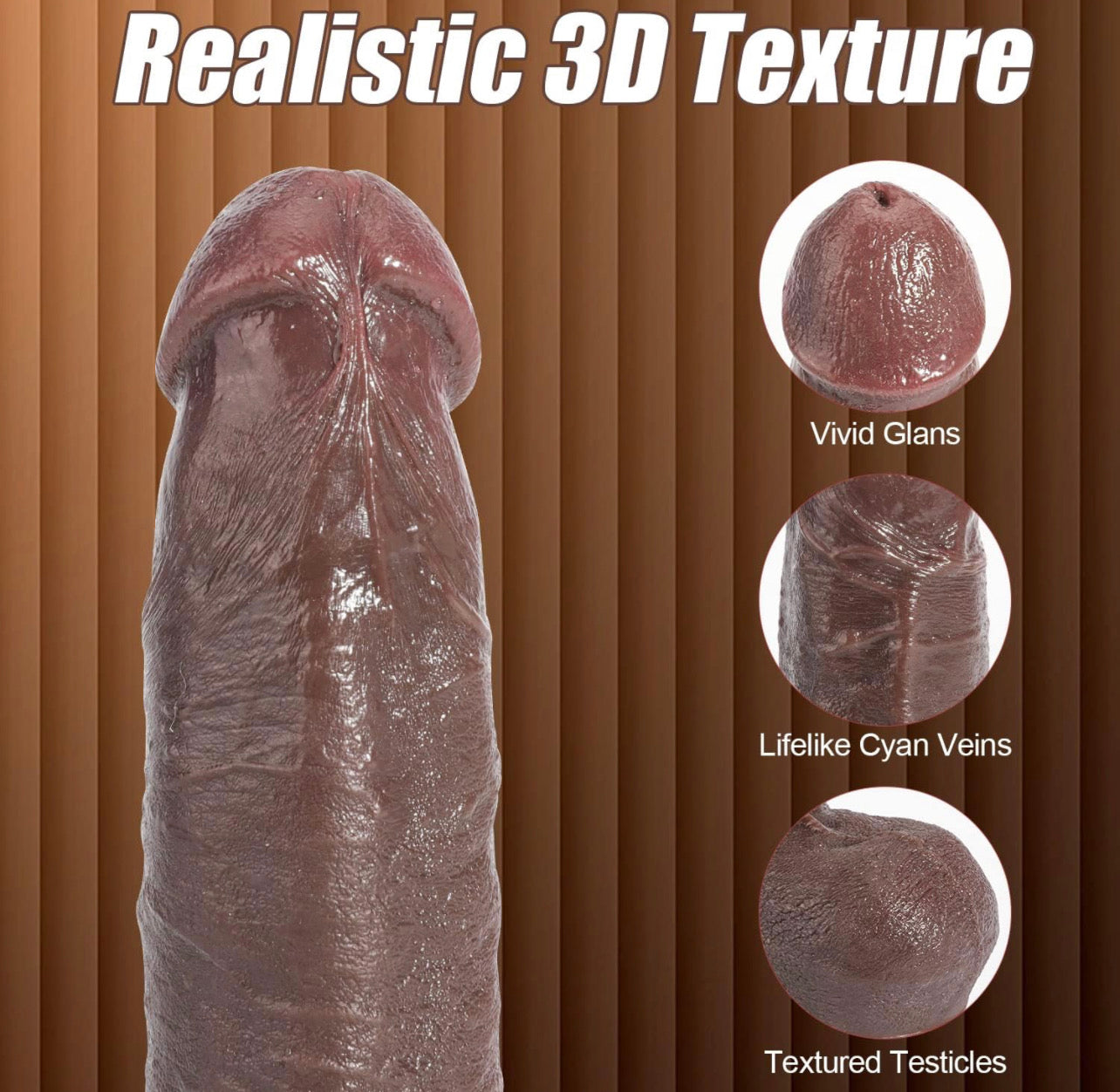 7.3” Realistic Soft Silicone Dildo With Suction Cup