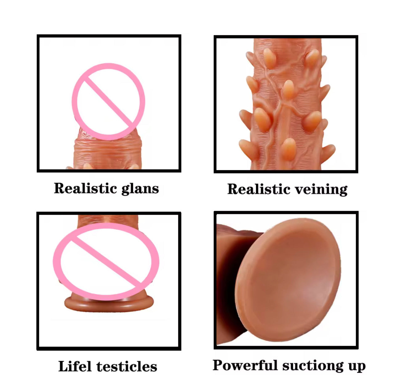 Female masturbation silicone barded realistic dildo
