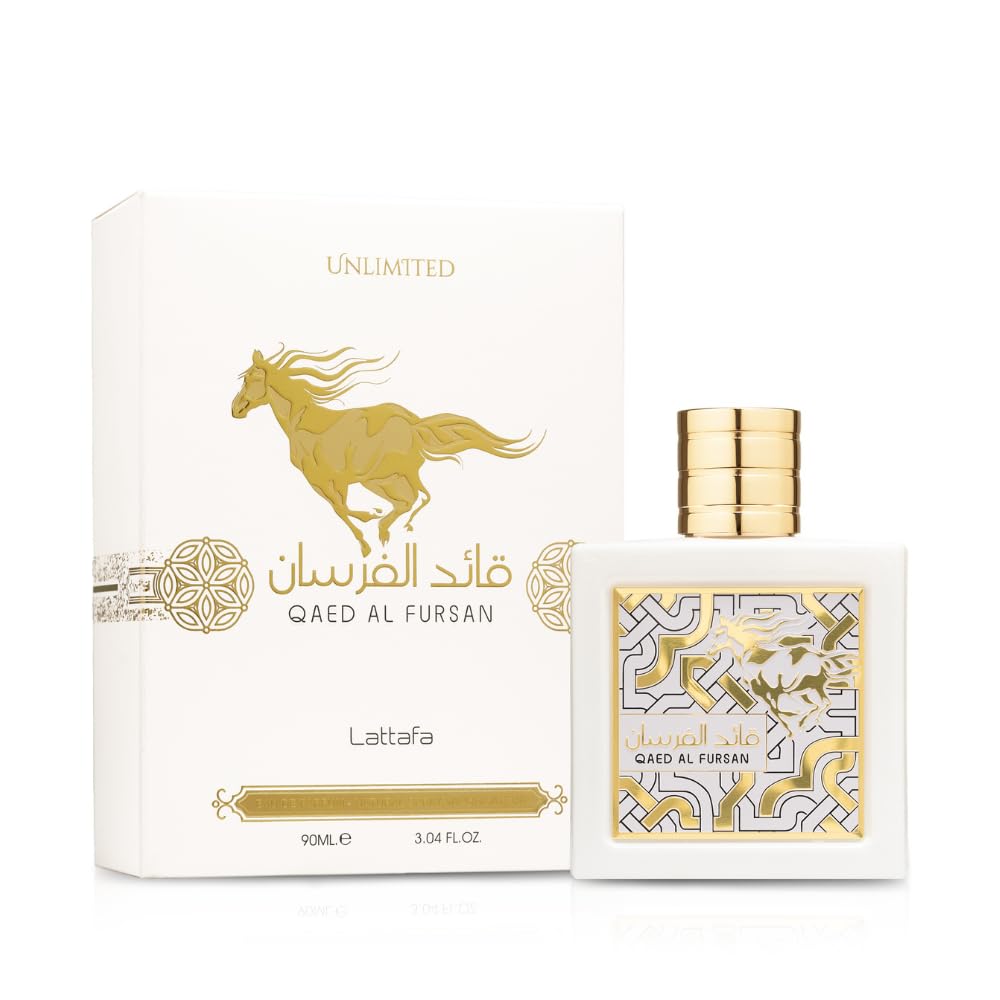 Lattafa Qaed Al Fursan Unlimited Eau de Parfum Spray for Unisex, 3.04 Ounce