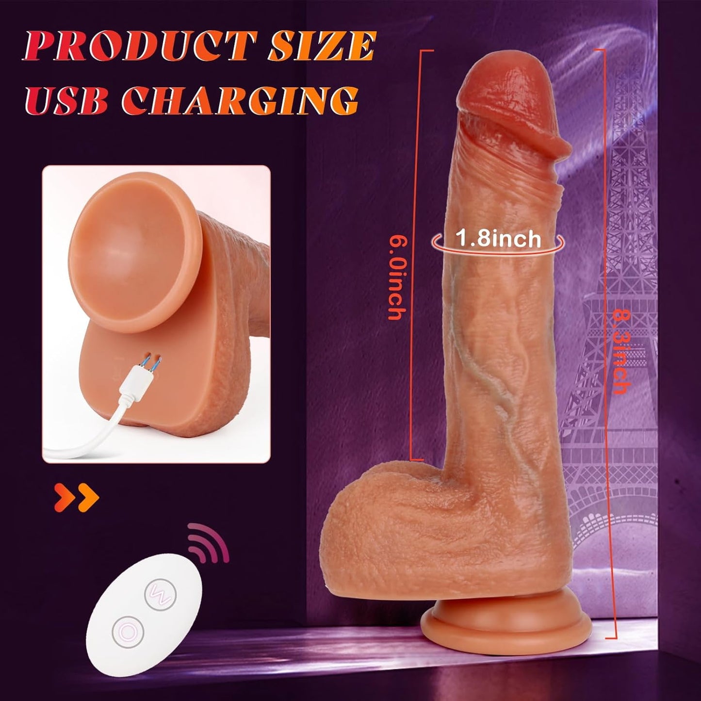 Very Realistic Dildo W/ Remote Control - #002