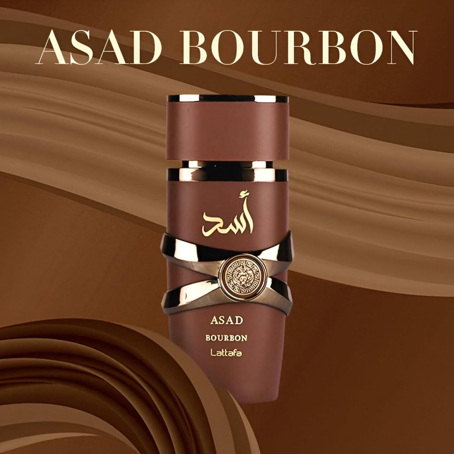 Lattafa Asad Bourbon for Unisex Eau de Parfum Spray, 3.4 Ounce / 100 ml