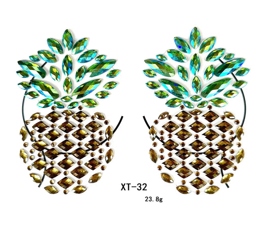Rhinestone Nipple Cover Gems- Pineapple 026