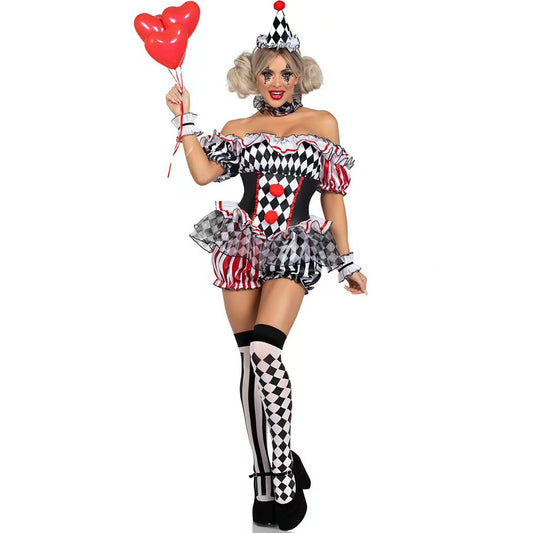 Sexy Circus Clown Halloween Costume #013
