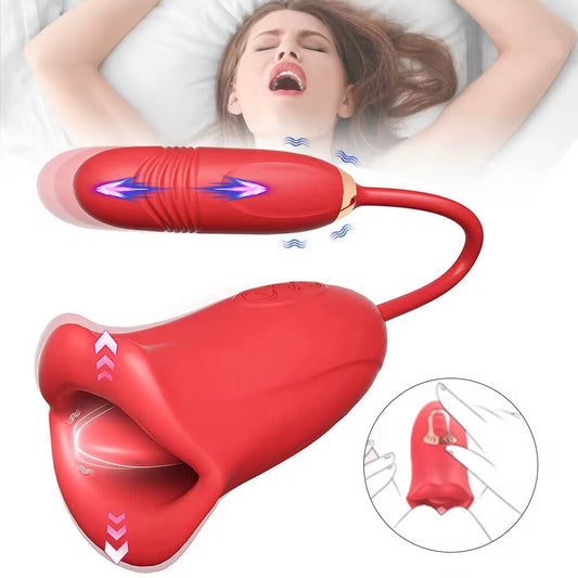 2 In 1 Mouth Licking Tongue Vibrator - #002