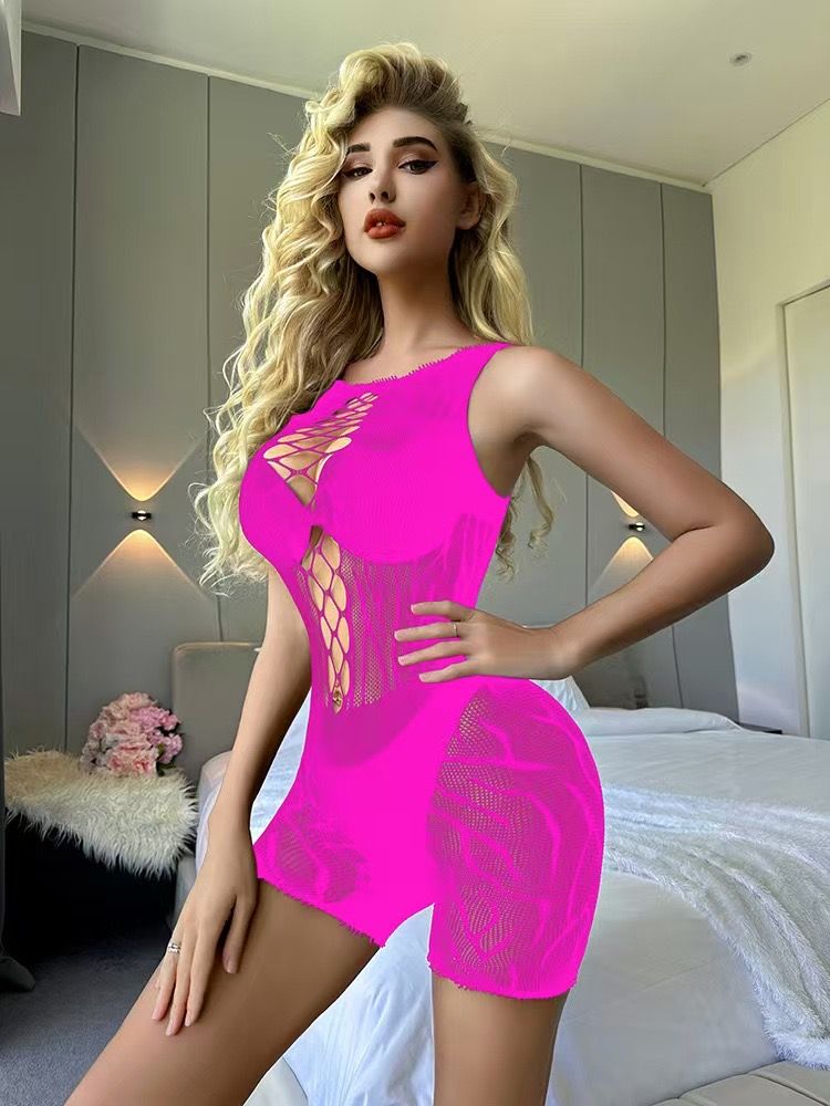 Mesh Fishnet Short Jumpsuit