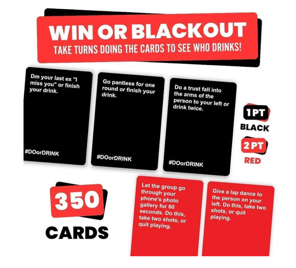 Do Or Drink (Win Or Blackout) Card Game