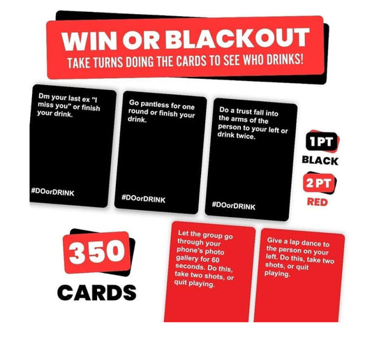 Do Or Drink (Win Or Blackout) Card Game