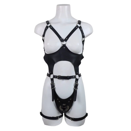 SM LEATHER BONDAGE HARNESS