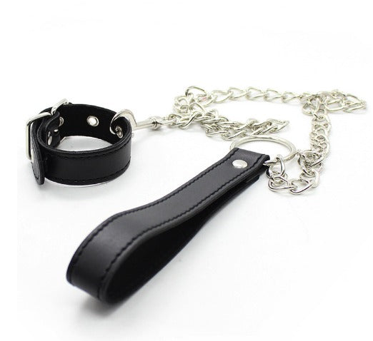 Leather Collar With Leash