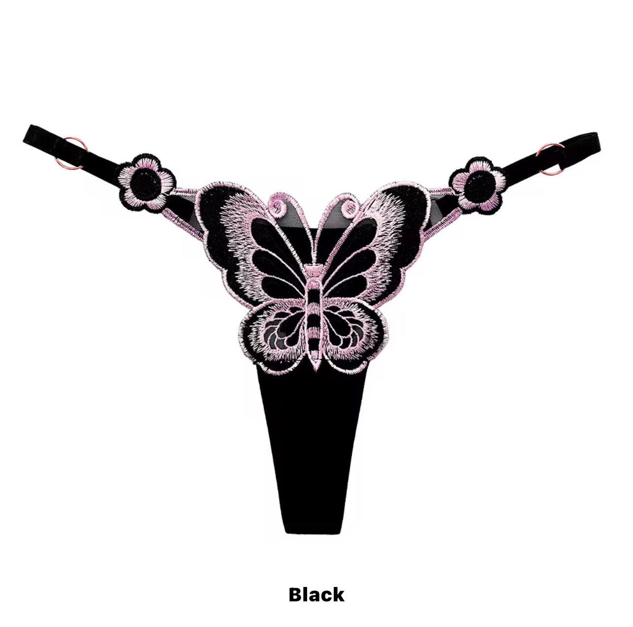 Lace Butterfly Tongue G String Panty