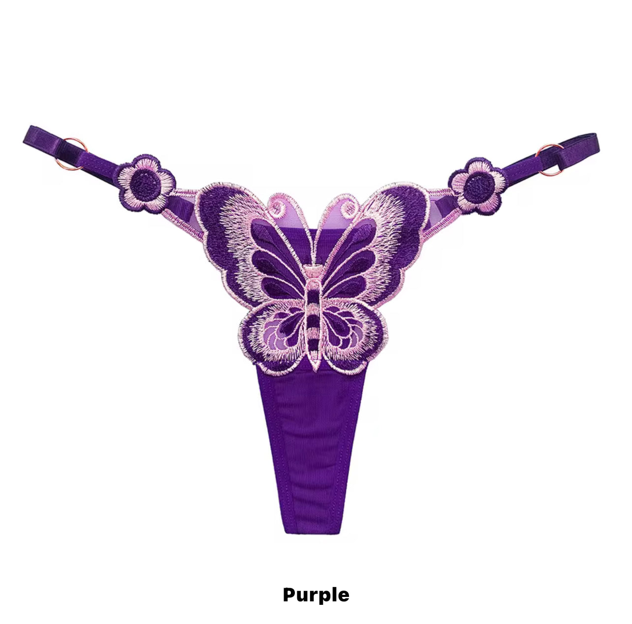 Lace Butterfly Tongue G String Panty