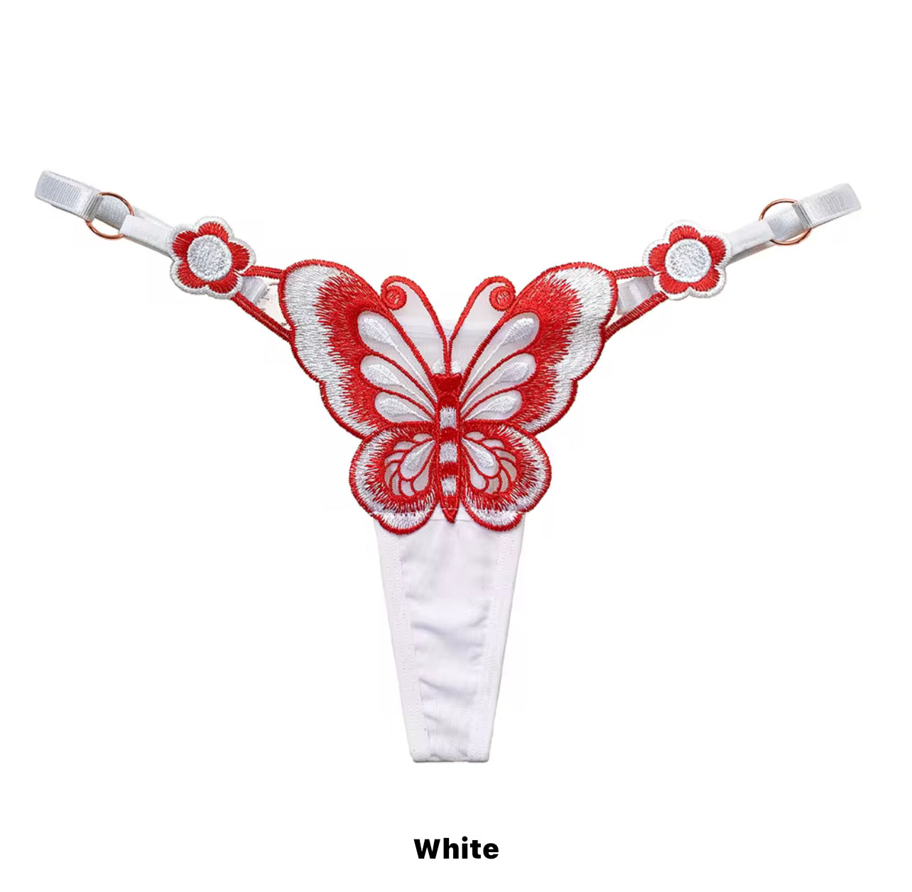 Lace Butterfly Tongue G String Panty