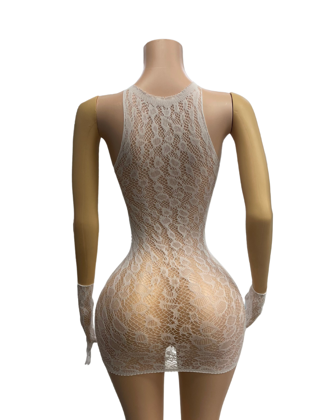 Fishnet Short Dress W/Gloves -#012