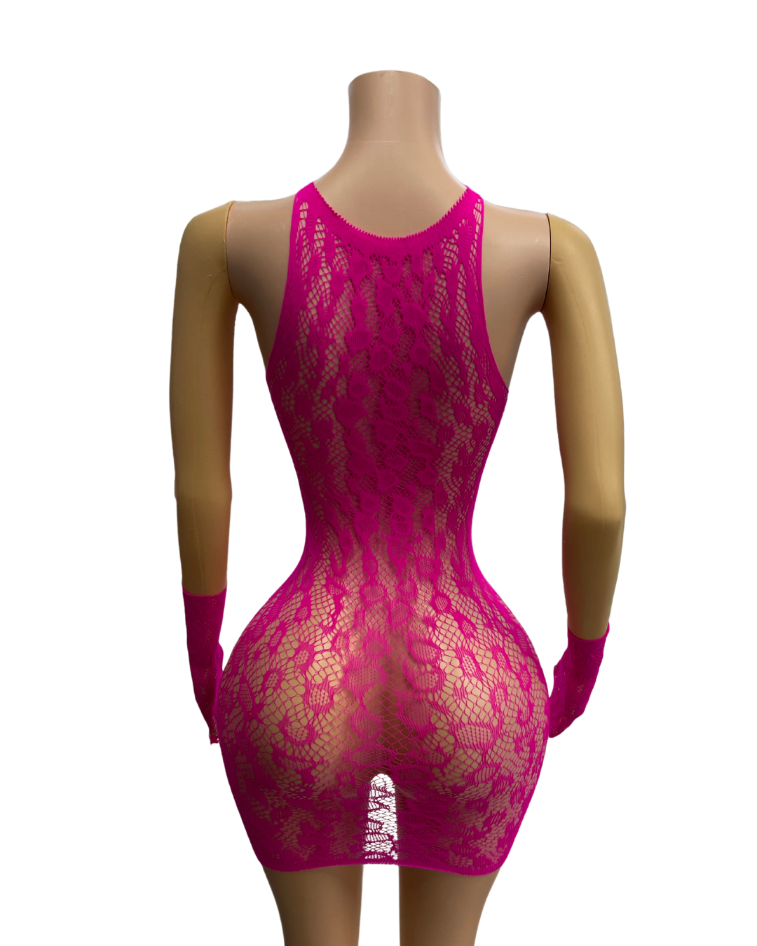 Fishnet Short Dress W/Gloves -#012