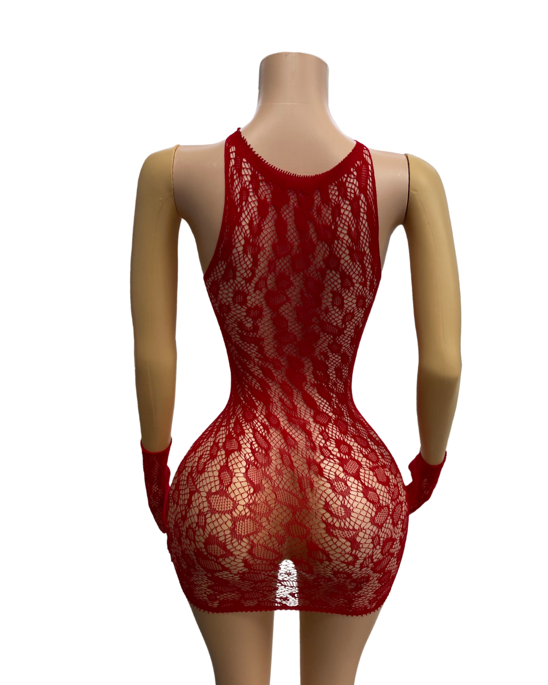 Fishnet Short Dress W/Gloves -#012