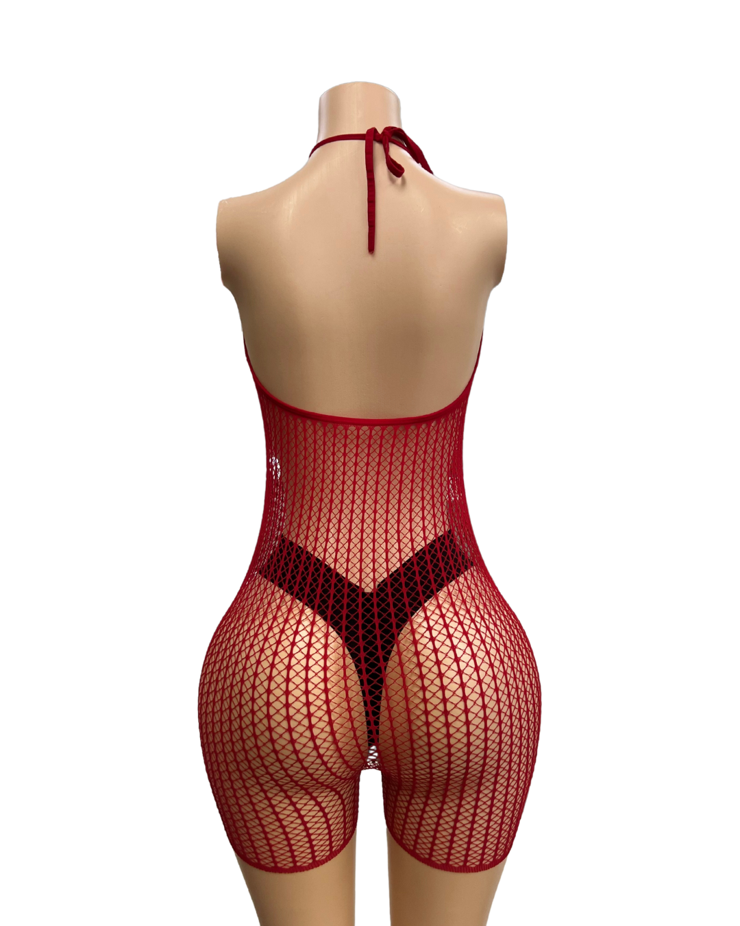 Fishnet Backtie Romper (SHORT) -#009