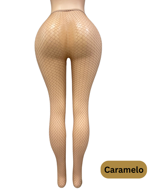 V-Cut Fishnet Stockings -#005