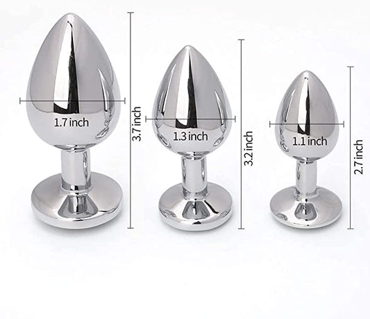 Akstore 3pcs Luxury Jewelry Design Fetish Anal Butt Plug