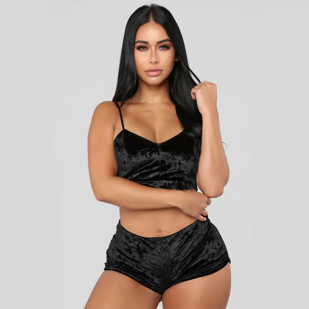 Cute Velvet Pajamas Short Sets