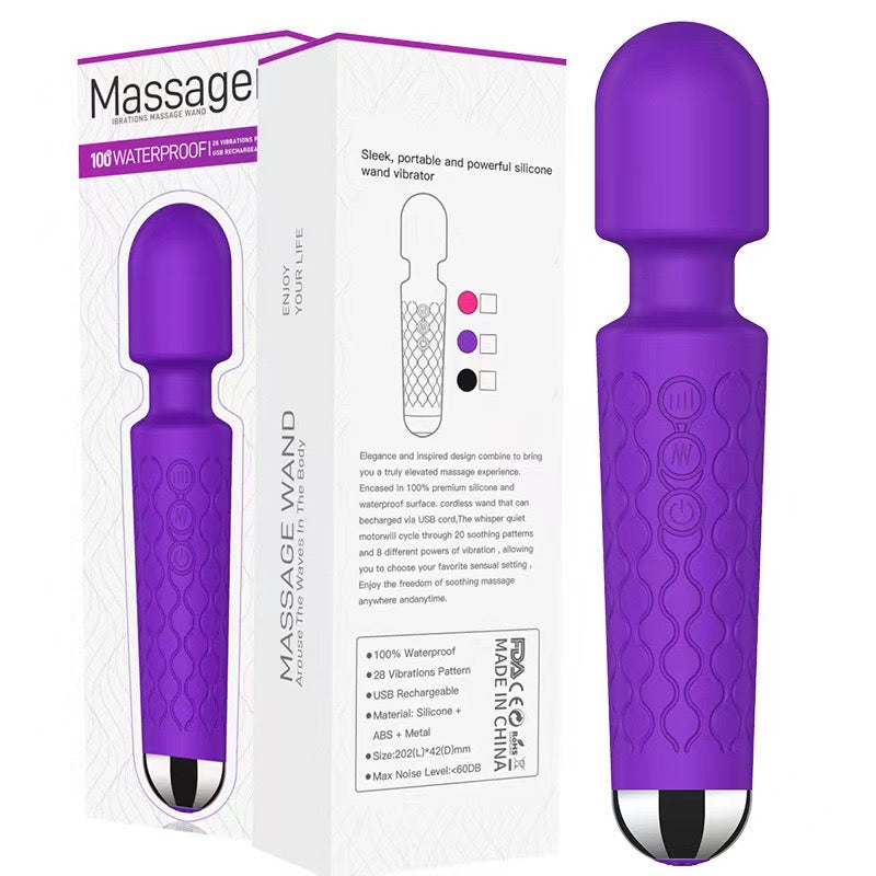 Mute Wand Massager Rechargeable 7 Frequencies 4 Speeds Body Recovery