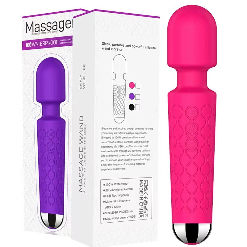 Mute Wand Massager Rechargeable 7 Frequencies 4 Speeds Body Recovery