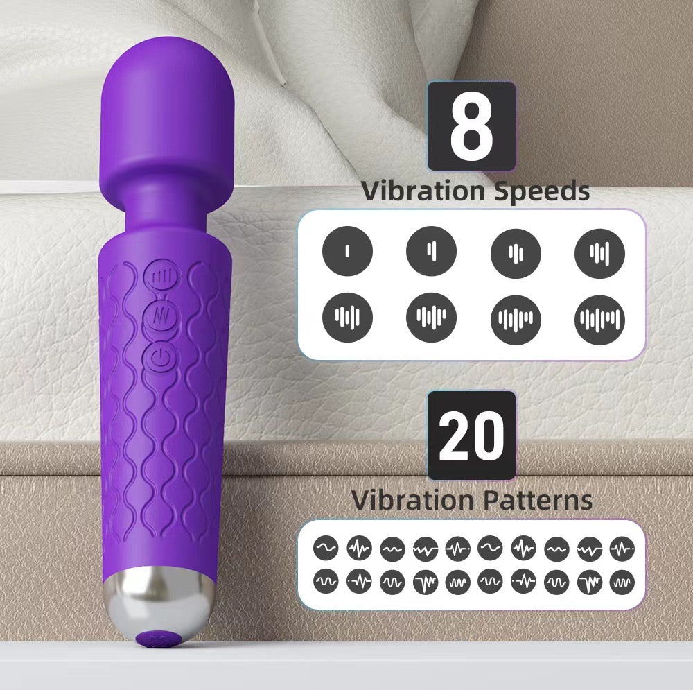 Mute Wand Massager Rechargeable 7 Frequencies 4 Speeds Body Recovery